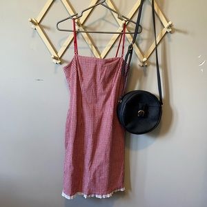 Gingham body con style dress.